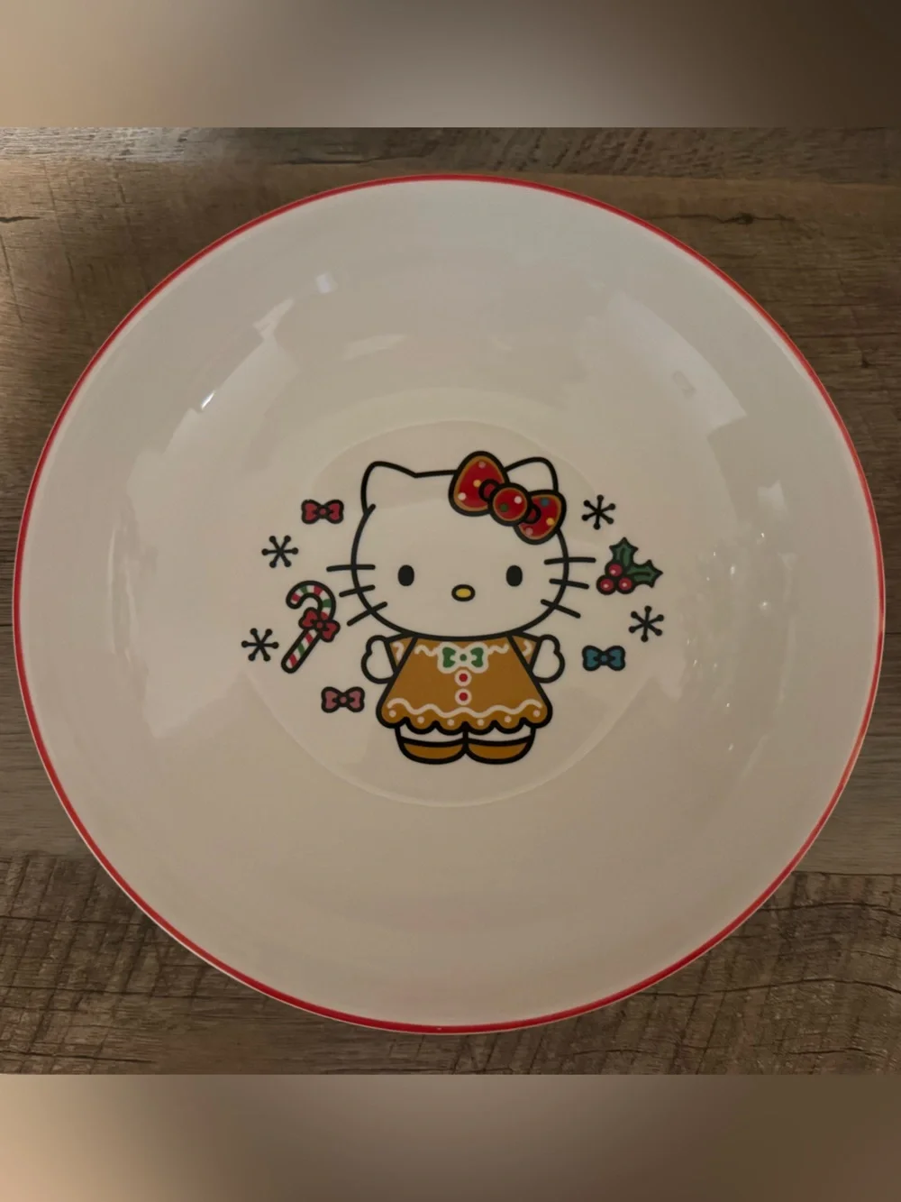 Sanrio Hello Kitty Christmas Gingerbread Ceramic Pasta Bowl (Set of 4)